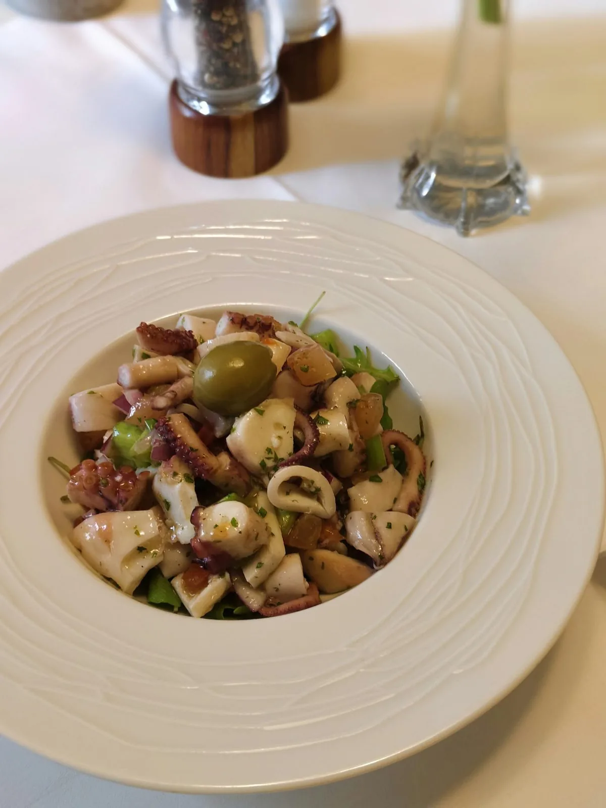 Octopus salad with olives