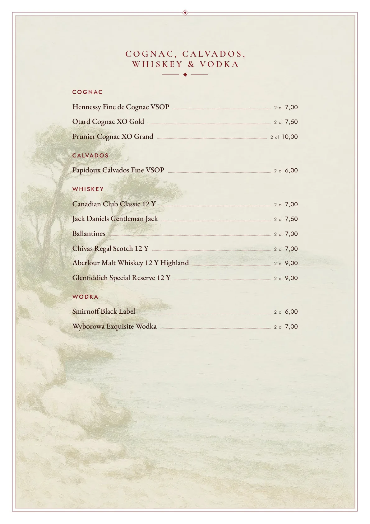Beverage Menu