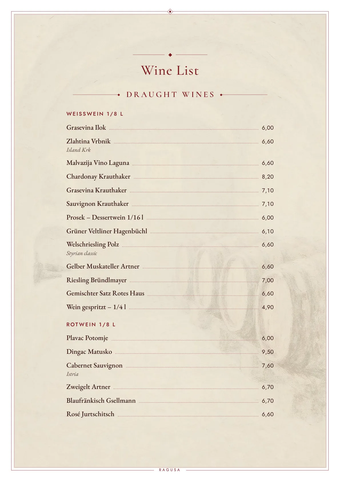 Wine List