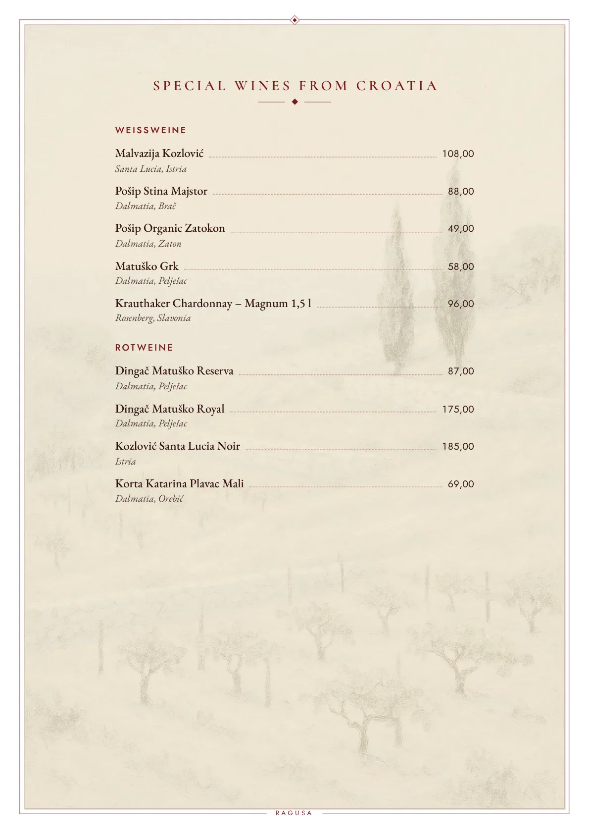 Wine List