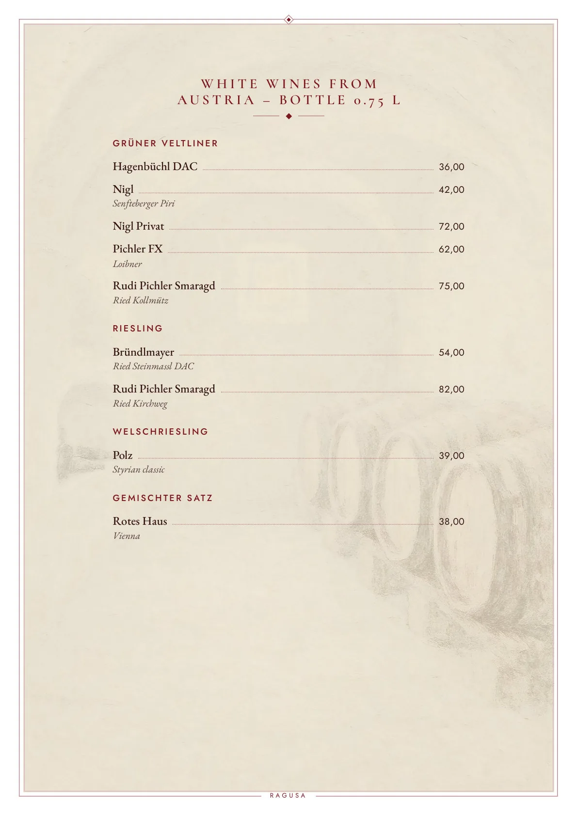 Wine List